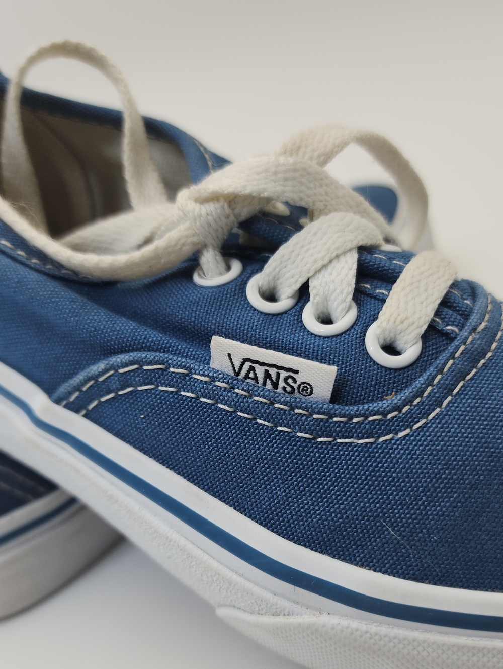 Vans Authentic Navy Blue Low-Top Canvas Sneakers Kids Size 12 - Picture 7 of 12